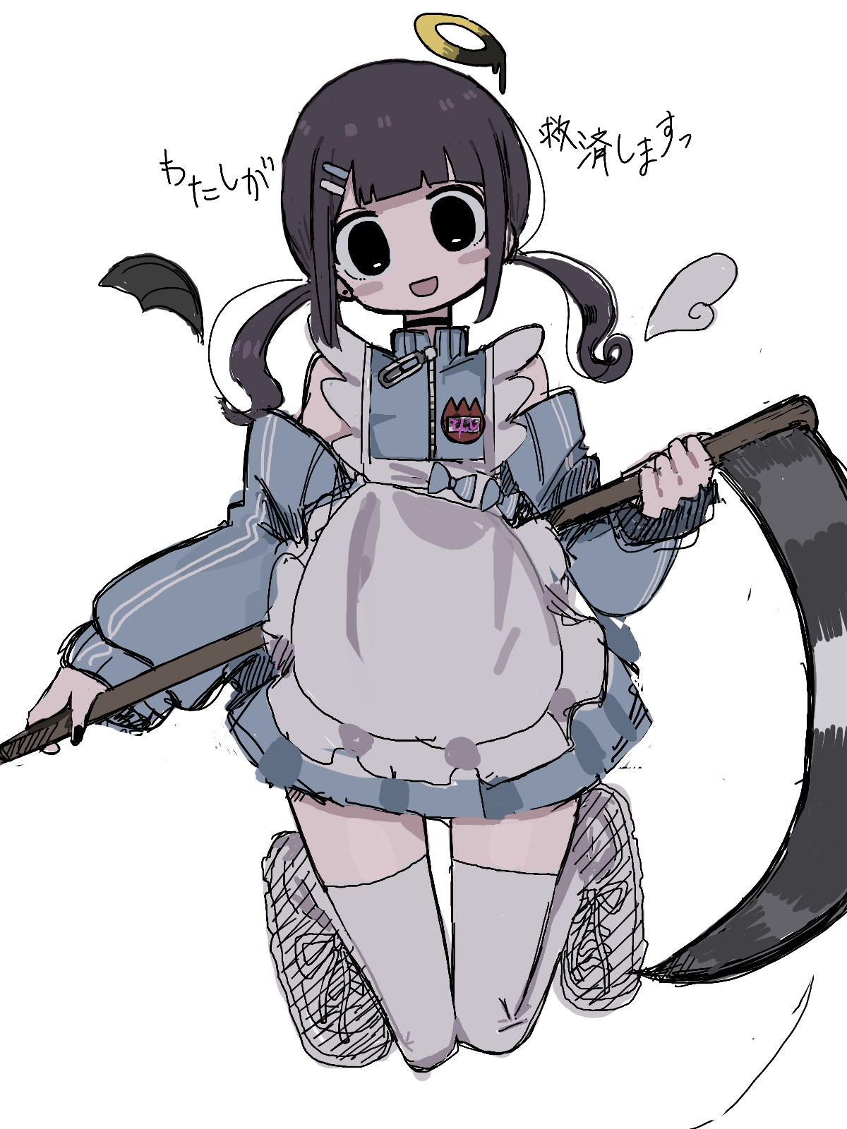 鎌を持ったキャラクターイラスト
