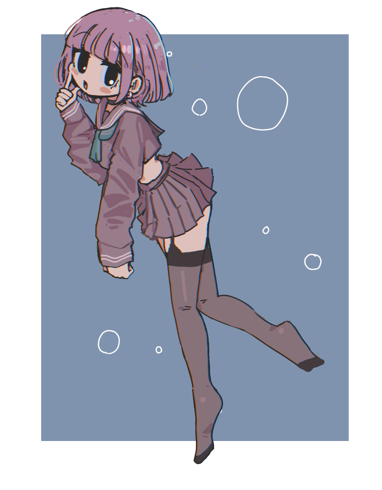 制服姿のキャラクターイラスト