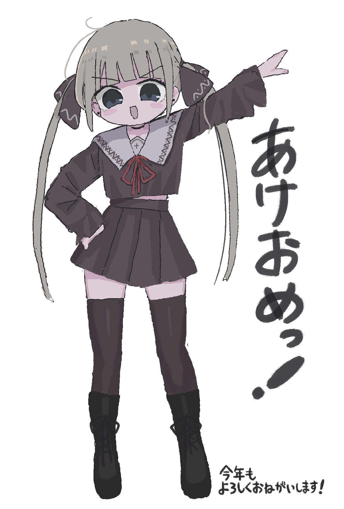 ツインテールのキャラクターイラスト